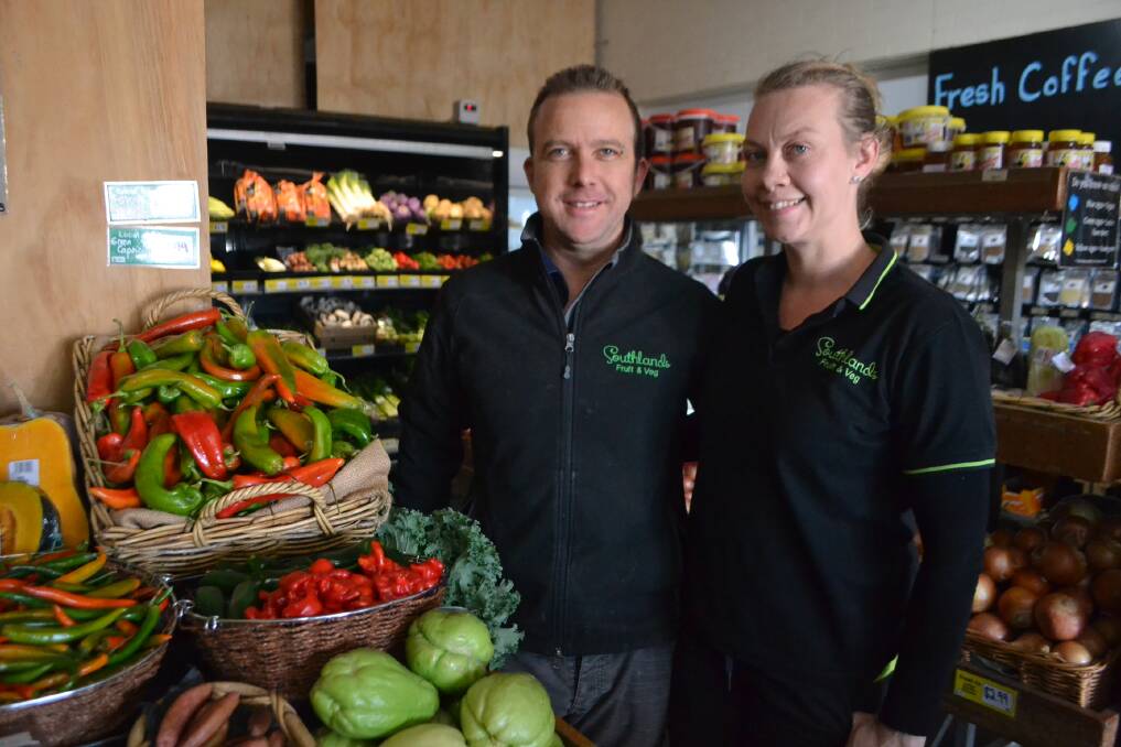  LOCAL FOCUS: Steve 'Spud Boy' Hamer and Katie Painter of Southlands Fruit and Veg say demand for locally grown produce has increased.