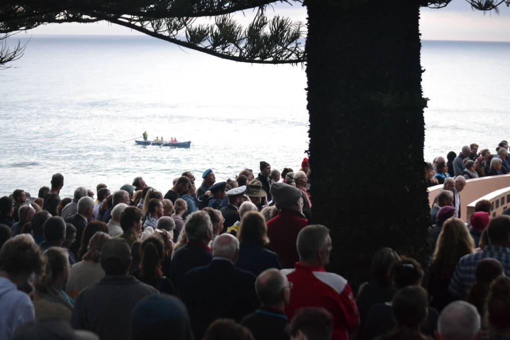 The scene at Tuross Head on April 25, 2019, for the Anzac Day dawn service.