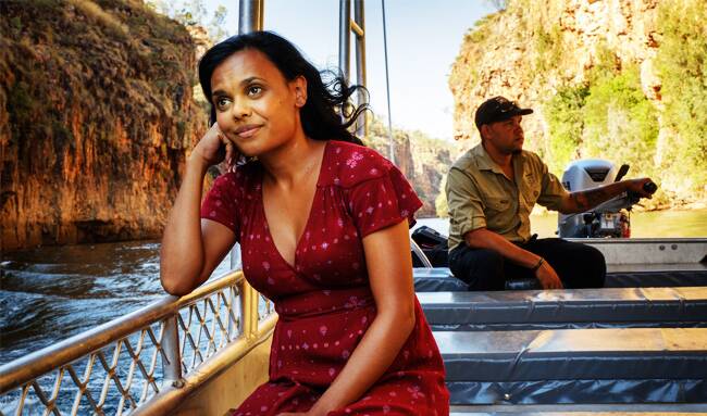 Down the gorge, Miranda Tapsell stars in Top End Wedding. Picture: Goalpost Pictures.
