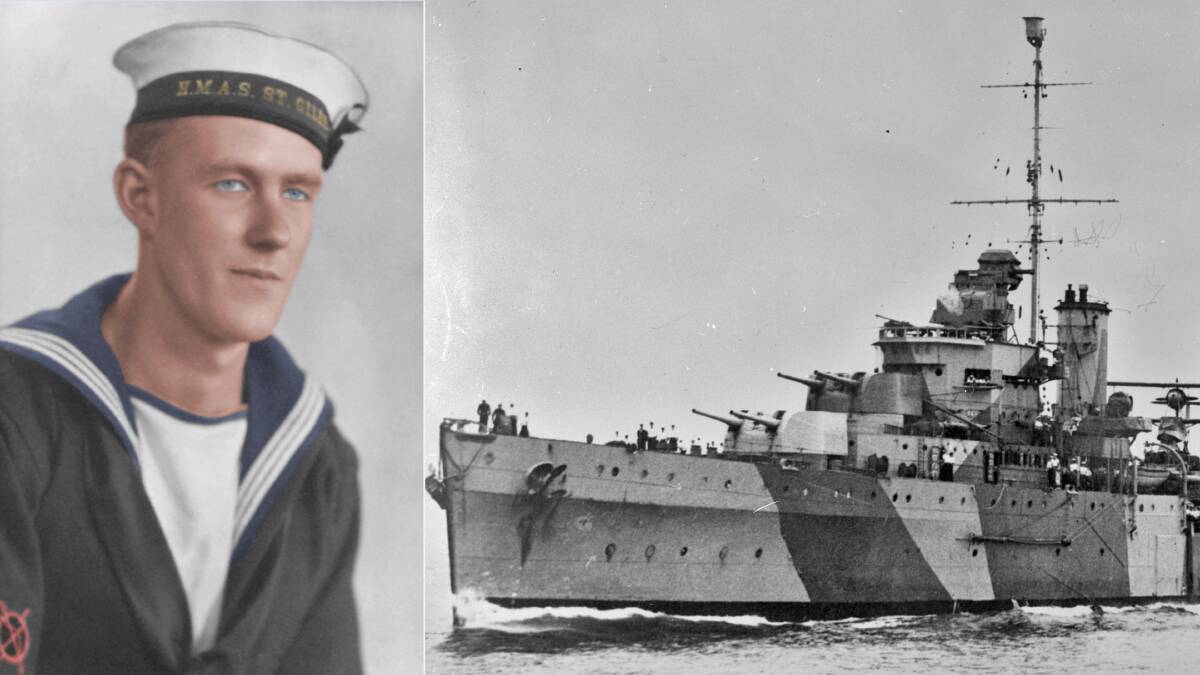 Able Seaman Thomas Welsby Clark and the Australian warship HMAS Sydney (II) sunk off the West Australian coast. Pictures: Department of Defence.