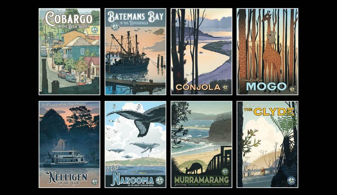 David Pope's "South Coast is Calling" series of retro-styled tourism posters will promote the region's holiday delights in more than 50 ACM newspapers.