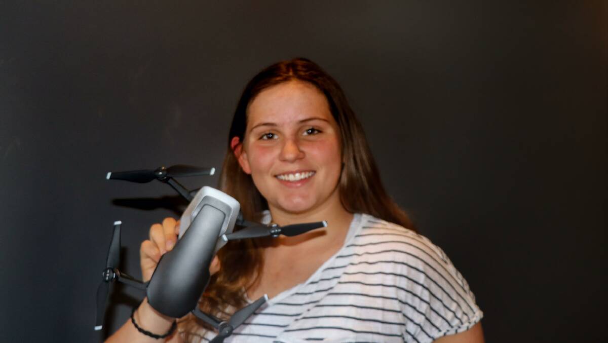 Lili Kablau with her Mavic Air drone. 