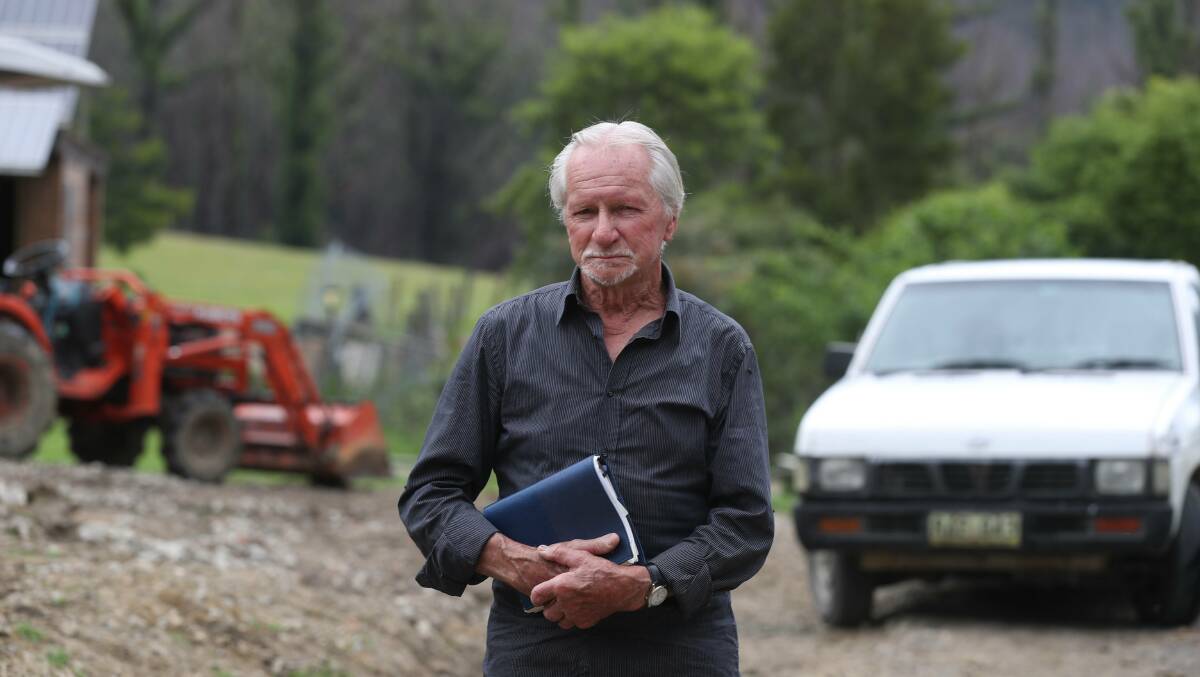 HARD DECISIONS: Almost 80, Ken Stewart fears he will never be able to return to his property at Budgong. Photo: Robert Peet