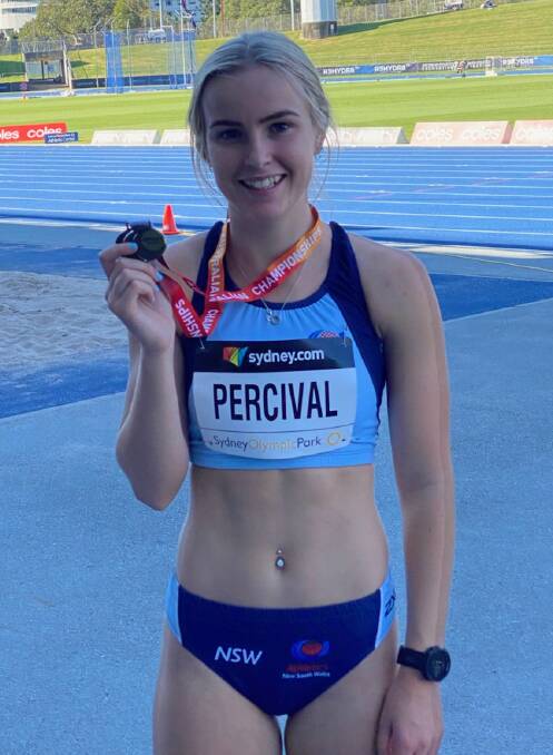 Bawley Point's Lauren Percival was named female sprinter of the year and also received the outstanding female athletics performance honour for her win in the Australian under 18s 200-metre titles race.