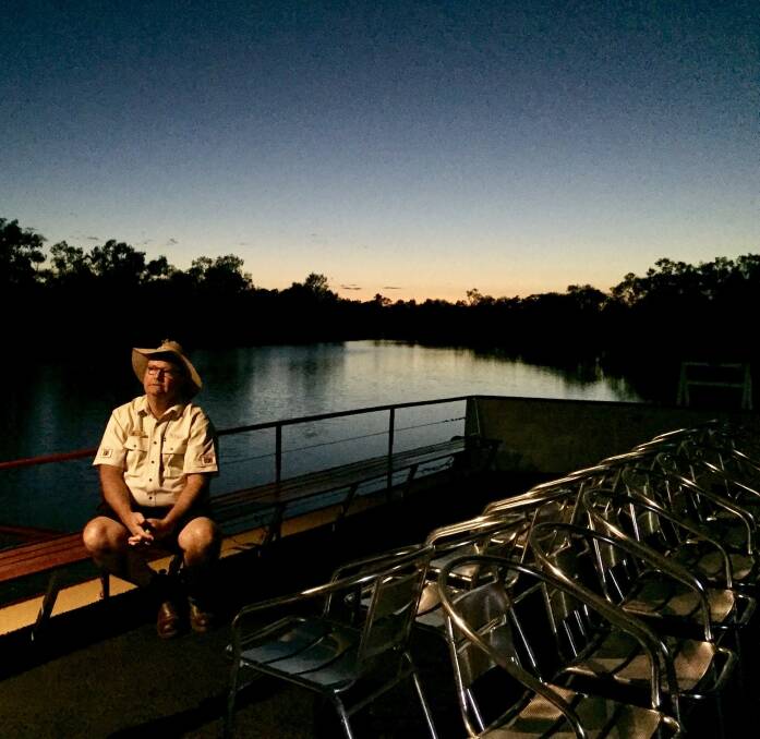 Without a paddle: Longreach tourism operator Alan Smith, pictured among the empty seats on his MV Longreach Explorer on the Thomson River, contemplates what a September border reopening would mean to his business. Picture: Jane Monacella.