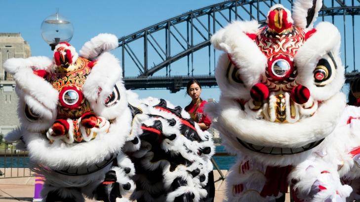 Sydney prepares to welcome the Year of the Rooster with lion dancers. Photo: Edwina Pickles