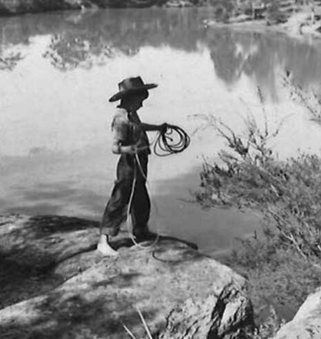 A young Roland Breckwoldt at Lake Parramatta dressed up as cowboy. Picture: Supplied.