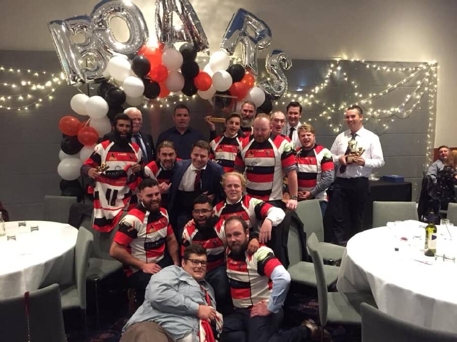 BEST DRESSED: The Batemans Bay 'Boars' Rugby Union club players are awarded their 2019 jerseys.