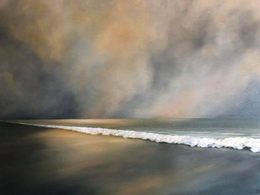 This Old House Studio will be auctioning a painting, Smoke on the Water (pictured) donated by Mollymook artist Di Crisp with funds to go the Shoalhaven City Council Mayor's Relief Fund. 
