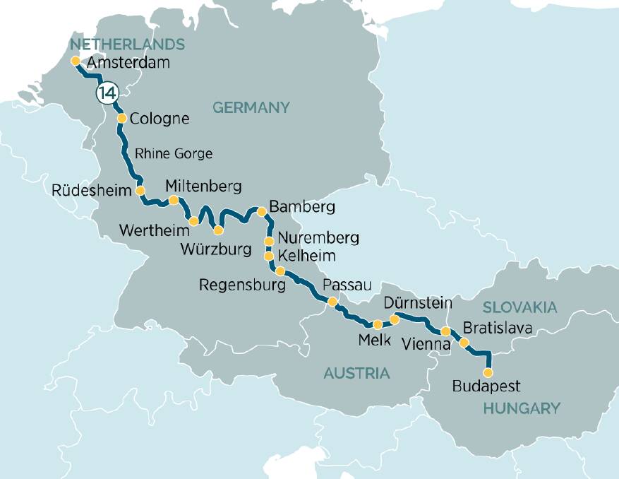 ITINERARY: The 15-day cruise takes in the best parts of the Rhine, Main and Danube rivers.