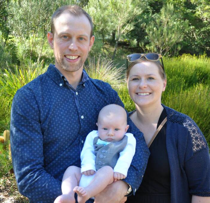 Gavin and Avril Mackay with son Rory, praised the Moruya maternity ward. They are all three Aussies now.