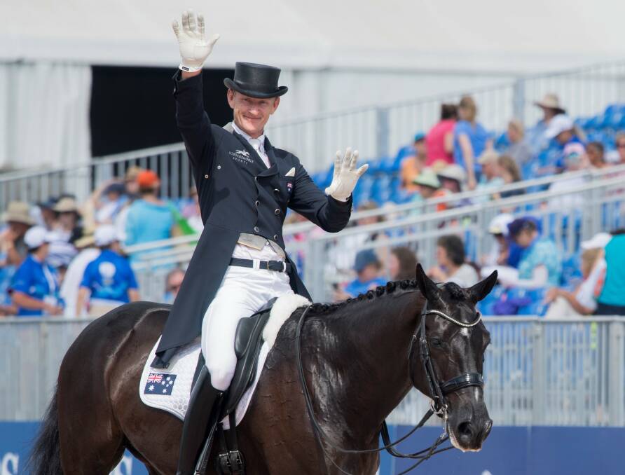 FANCY FOOTWORK: Bawley Point dressage rider Brett Parbery scored over 70 per cent at the World Equestrian Games. Photo: Cara Grimshaw.