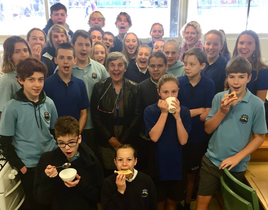 CHOW DOWN: Students and staff come together for a bite to eat and a bit of a chat before class starts at the Moruya High School's breakfast club.