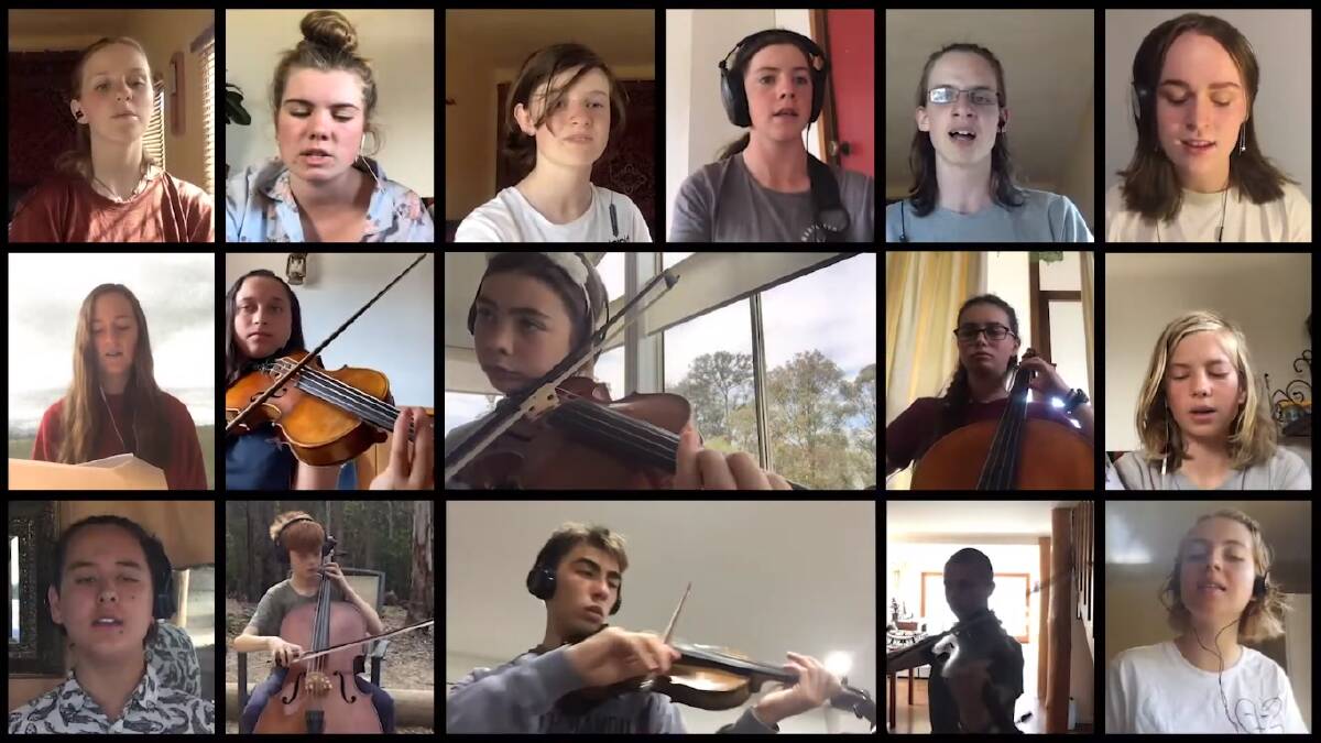 MUSIC TOGETHER: Bega Valley Youth Choir and Bega Valley Youth Orchestra perform I Dreamed Of Rain for their YouTube video. Image: YouTube