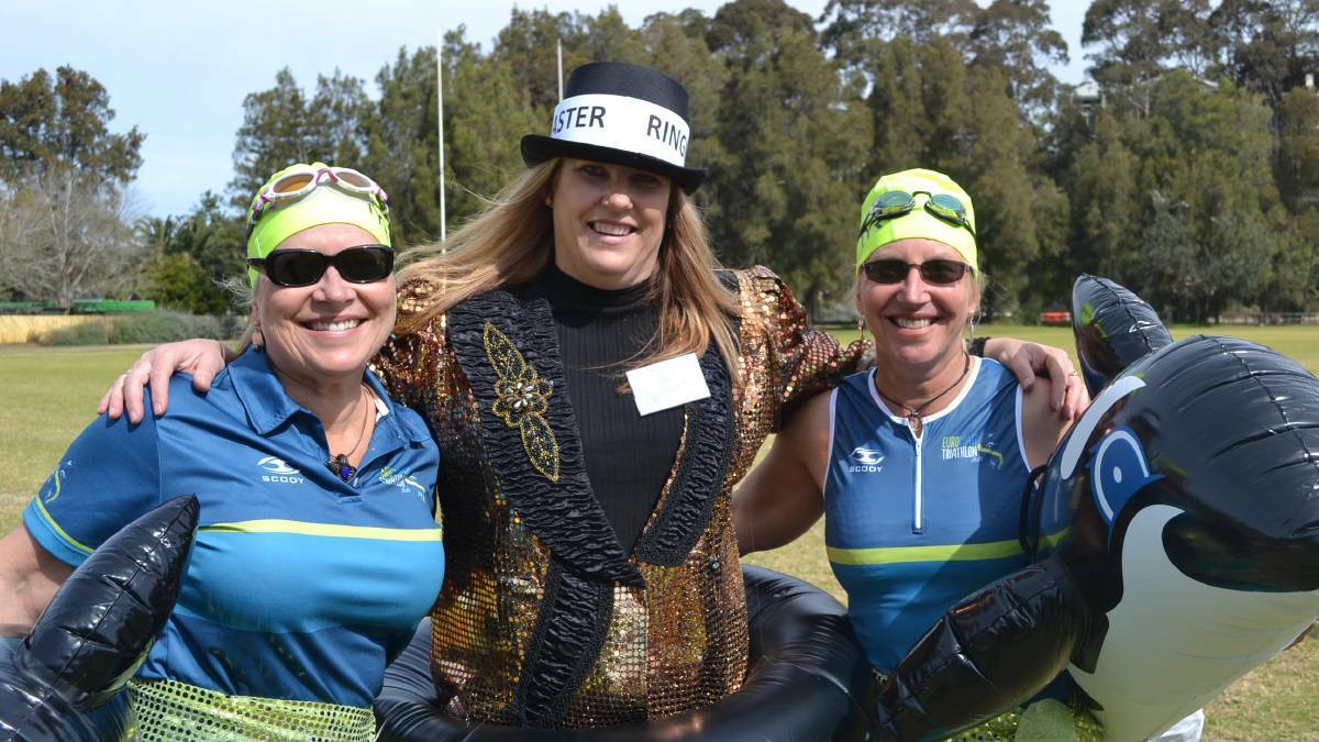 DIVING IN: Batemans Bay Indoor Aquatic Centre Committee president, Carolyn Harding, was joined by Eurocoast Triathlon members Kim and Kylie Young at the Dry Swim.