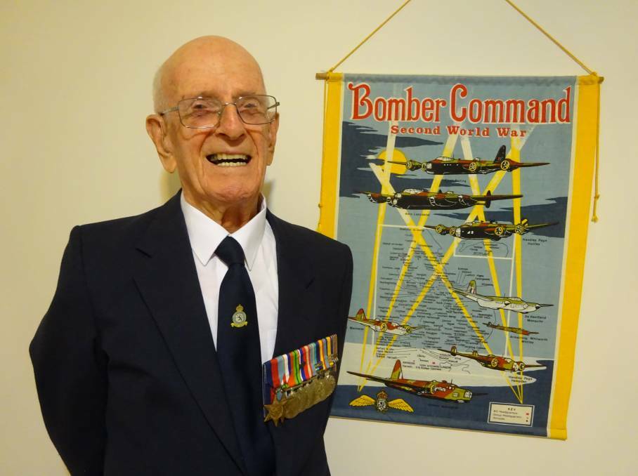 VETERAN: Australian Bomber Command veteran Bob Wade served as a navigator with the RAF Pathfinder Force in WWII.