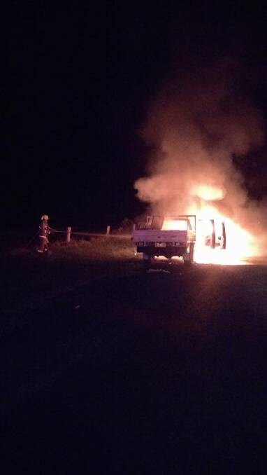 Moruya Fire and Rescue responded to a car fire in Spencer Street on Friday morning. Photo: Moruya Fire and Rescue.