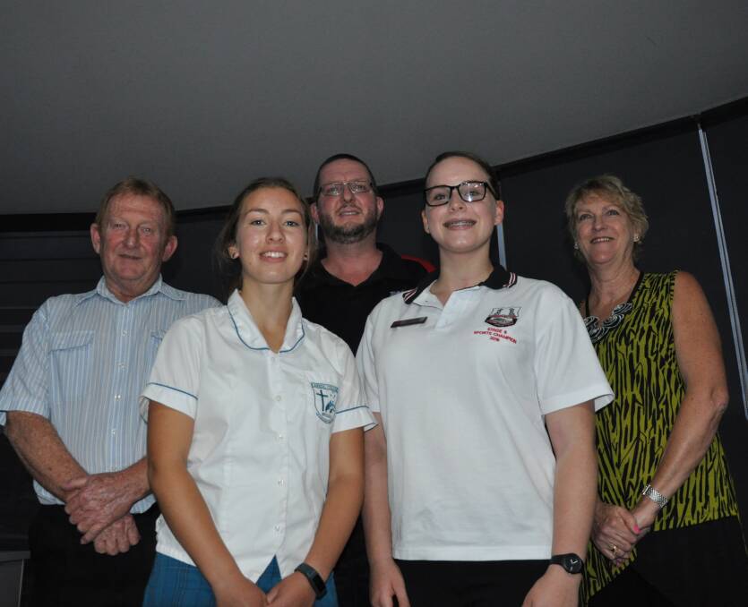 TIME TO ROAR: Alan Woollett, Ella Hodges, Adam Stephens, Lily Attwood and Judy Filmer-Smith at the Moruya Lions Club Youth of the Year contest on Tuesday.