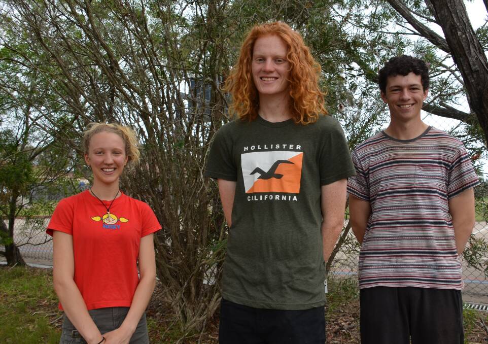 RESULTS ARE IN: Moruya High School's Asha Martin, Reuben Ryan and Alexander Connolly are breathing a sigh of relief after their HSC results were finally released last week.