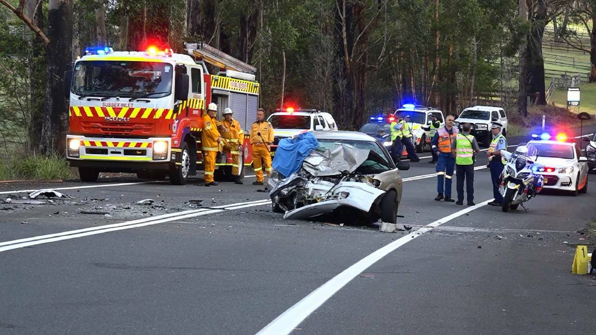 HIGH RISK: The scene of a fatal head-on crash on the Princes Highway at Jerrawangala, south of Nowra, on Friday, February 23, 2018. Picture: TNV