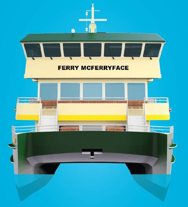 INTERNET SENSATION: A Sydney ferry has been named Ferry McFerryface after a Transport NSW naming campaign. Photo: Transport NSW.