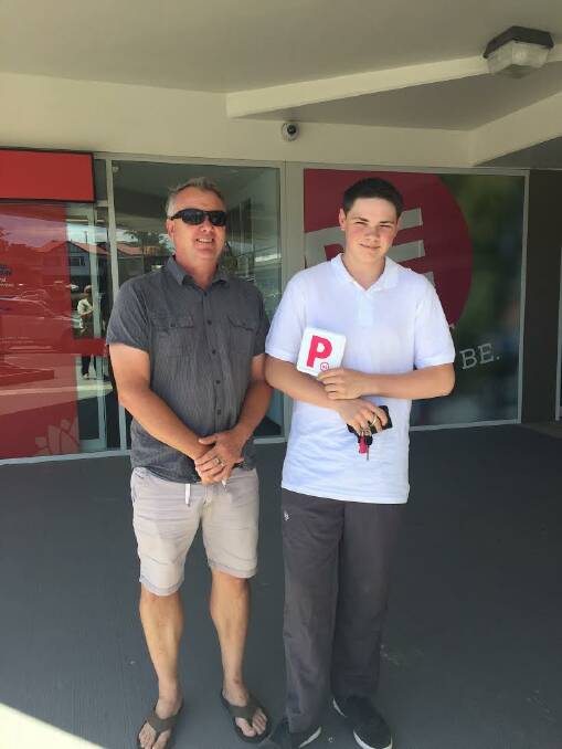 HITTING THE ROAD: Narooma’s Dylan Harvey-Phillips (right), with driving instructor Alan Close, is the first to graduate from Eurobodalla Shire Council’s latest Ydrive program.