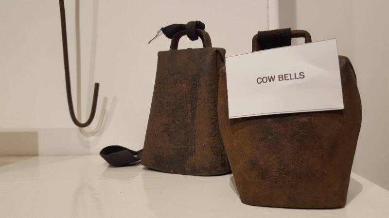BELLS RINGING: Old cow bells on display at Moruya Museum as part of an exhibition on the district's dairy history.