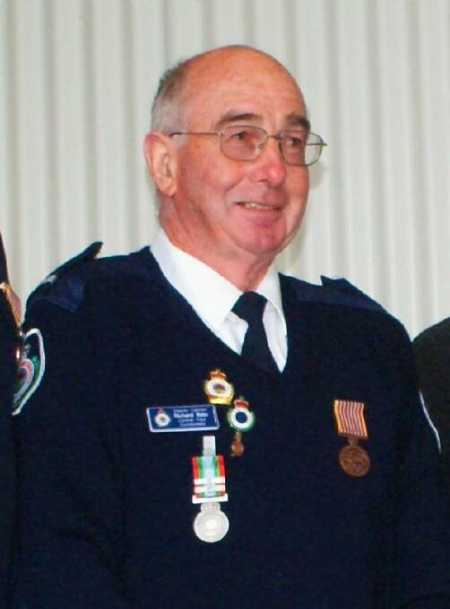Richard Bate has been described as a trusty leader during his 38 years with Central Tilba RFS.