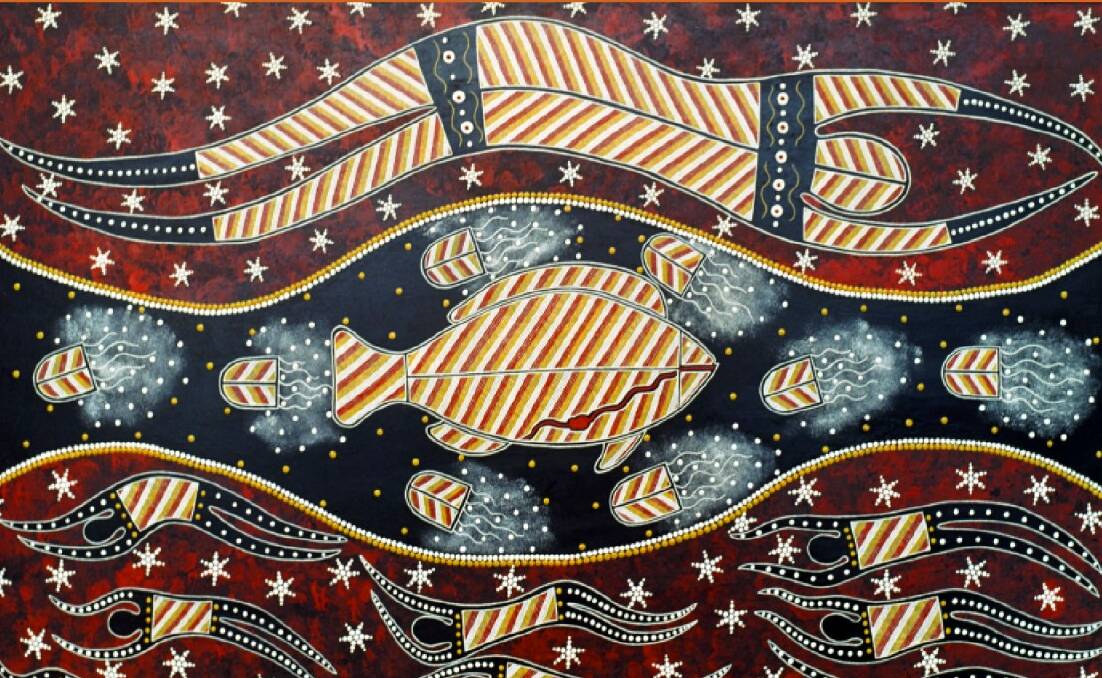 A stunning artwork painted by the first person who took part in Magistrate Dicks Circle Sentencing trial in 2002. It was purchased by the Judicial Commission and shows how the program is changing lives.