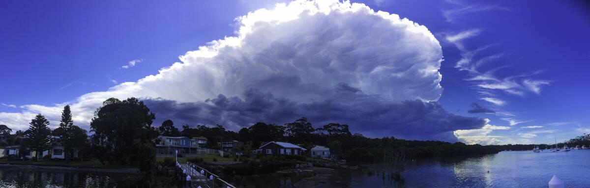 WOW: Huskisson's Colin Whelan's spectacular photo as a storm front rolled in over Jervis Bay late last week.