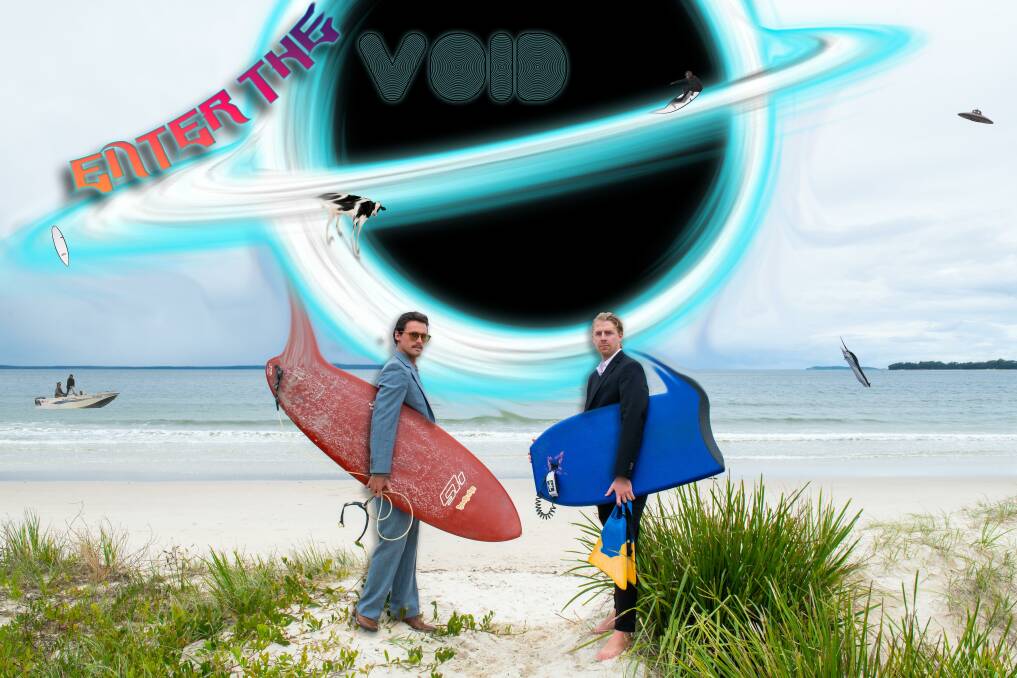 PREMIERE: Mates and local surfers Sam Duffy (left) and Russ Quinn have produced a South Coast surf movie, Enter The Void, which will premiere on May 14 at Huskisson Cinema. 