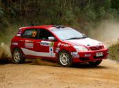 TEST: Chris Stilling, in his corolla, was going to test a Mitsubishi Evo ahead of the Bega Valley Rally. Image: Supplied
