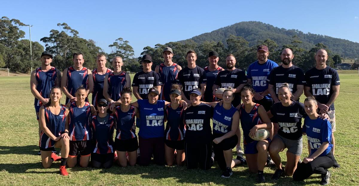 The South Coast Police District teams that took to the touch field.
