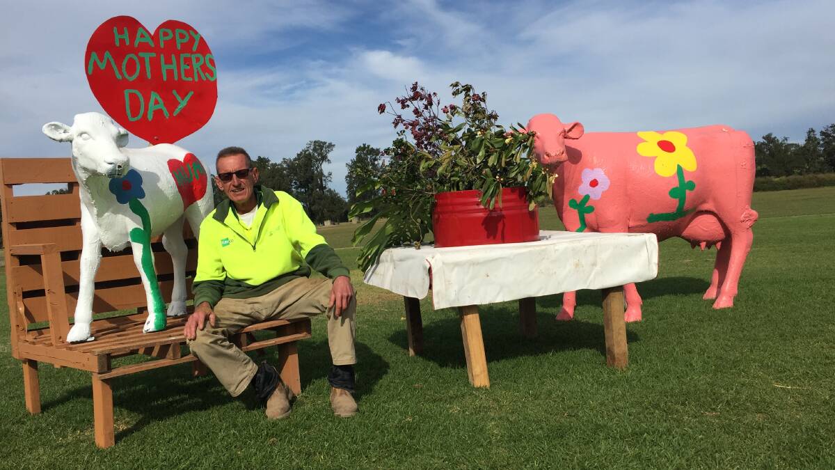 PROUD WORK: Turfco Cows designer Scott Parker with his latest Mothers Day design.