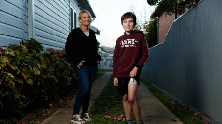 Pump push: Libby Anderson with her son Ash, 11, who has been using a life-changing tubeless insulin pump to manage his type 1 diabetes. They have been lobbying to make the device more accessible. Picture: Max Mason-Hubers