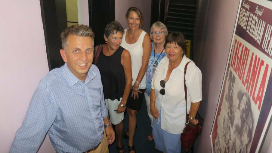 Member for Bega Andrew Constance with Narooma School of Arts committee members inspecting the renovated bathrooms and hallway downstairs at the Kinema earlier this year. 