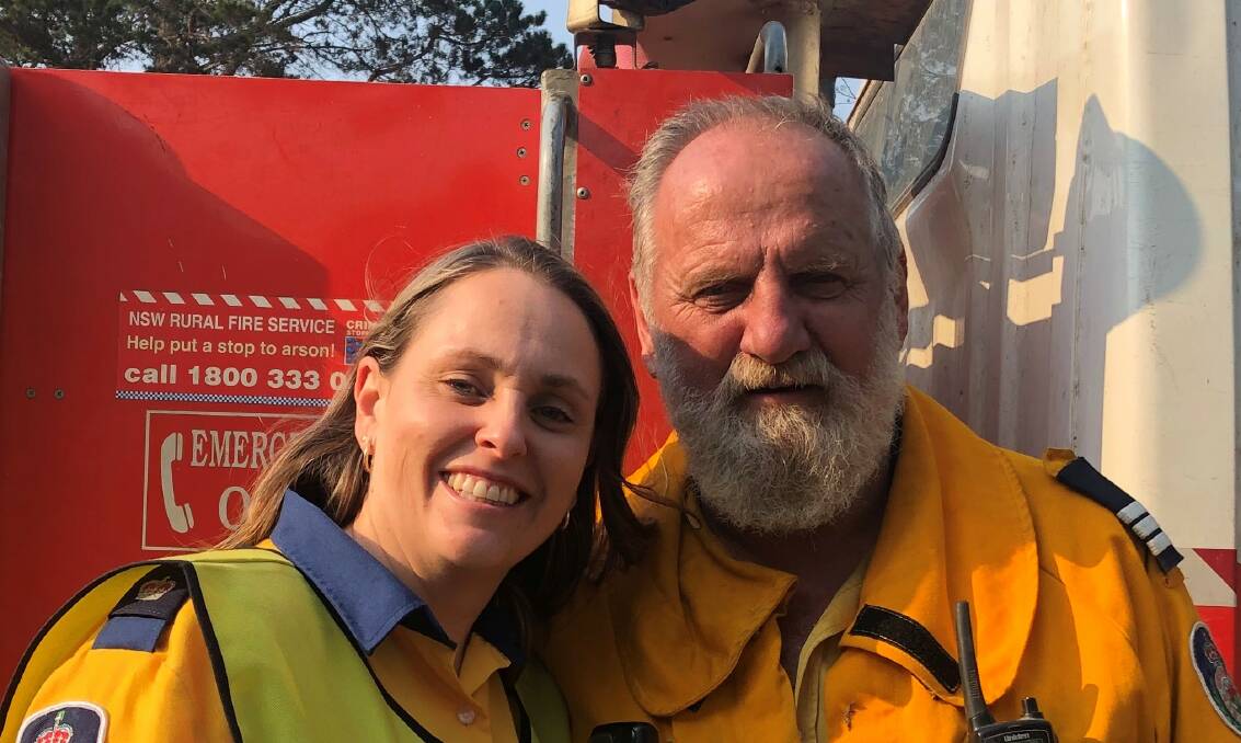 RFS community risk manager Inspector Kelwyn White, pictured with Nerrigundah Captain Ron Threlfall, says the families of volunteers deserve our thanks as well.