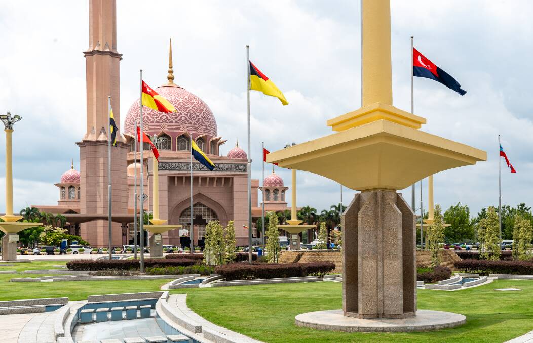 The Putra Mosque on the edge of a central square. Picture by Michael Turtle