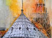 'Notre dame' a ink and watercolour wash by artist Felicity Townend is one of the painting on display at the Keep Calm and Carry On exhibition.
