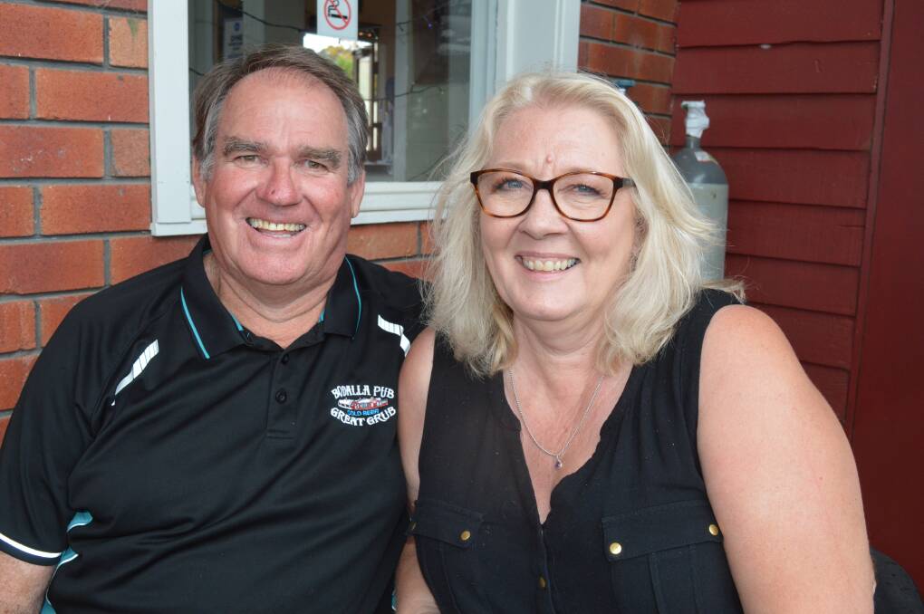 Bodalla Pub publican Ron 'Jacko' Jackson and his wife Sue were happy to see people dancing in the beer garden on Sunday.