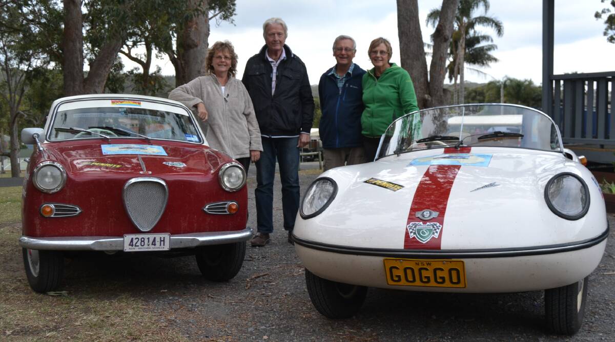 Bernhard and Sabine Bergmann of Berlin, Germany have joined Cathy and Bob Billiards of the Blue Mountains on a goggo tour from Perth to Sydney. The Billiards' dart features a red racing stripe while the Bergmanns have driven the coupe. Follow their journey at Go Go Goggo's Perth to Sydney 2018 on Facebook. #notthedart.
