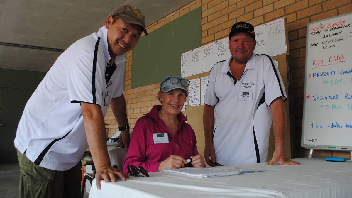Blaze Aid Milton administrators Doug Chang and Jan Pryde and camp coordinator Patrick Berkrey have begun the massive planning effort of what is a months long operation.