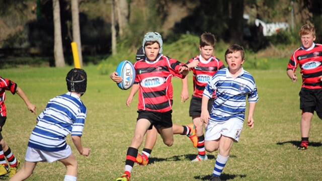 Flashback: A Batemans Bay Boars under-10s player runs with the ball.