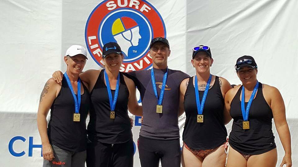 VICTORIOUS: The Batemans Bay Phoenix crew with sweep Neil Innes (centre). The crew won a gold medal at the NSW SLS Championships.