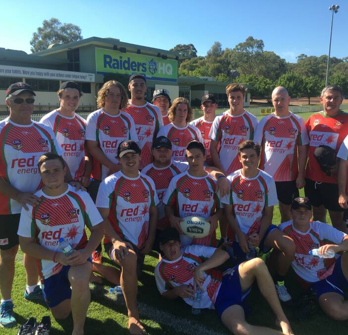RAIDERS EXPERIENCE: Representatives from the Red Energy sponsored Group 16 U16 and U18 rugby league High Performance Camps.