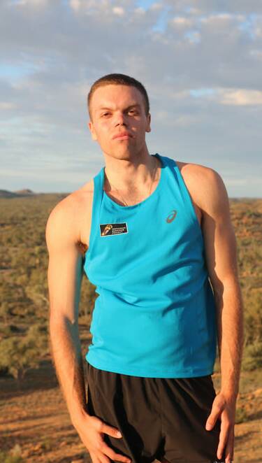 Indigenous success story: Bodalla’s Wade Mongta is off to compete in the New York Marathon after completing  a gruelling 30km test run through the desert terrain of Alice Springs.