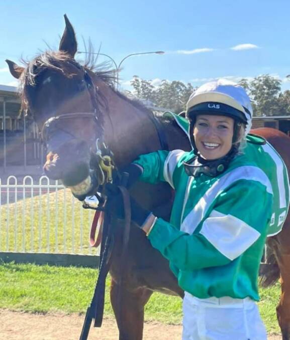 Stunning results: Ruby Haylock, seen here with Endymion, far exceeded her own expectations on Melbourne Cup day with four victories at the Sapphire Coast Turf Club. Photo: Colbey Hill.