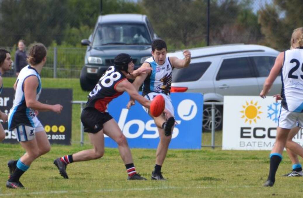 On the boot: With roughly two balls lost per game at Hanging Rock Oval, the cost of replacing each of them is significant for the Batemans Bay Seahawks. 