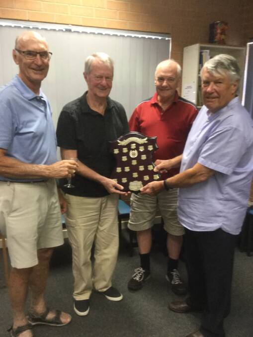 Anniversary Pairs: (from left) Ray Turner, Peter Hill, David Woodward (President) and David Hill.