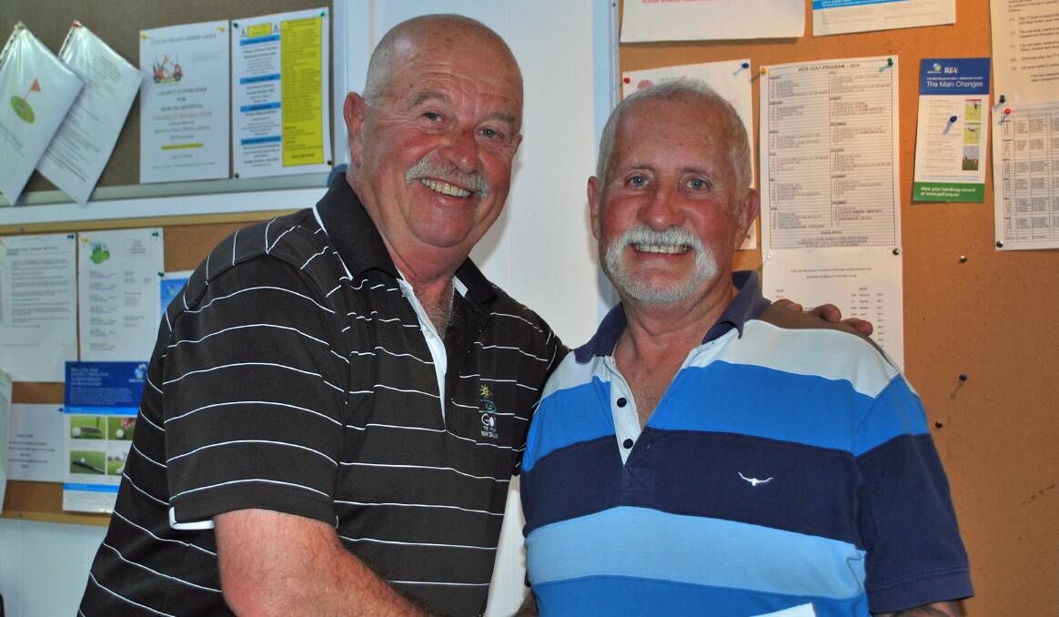 Tuross Head Men's Golf: Tuross Head monthly medal winner Graeme Bell with event sponsor Darryl Kildey.